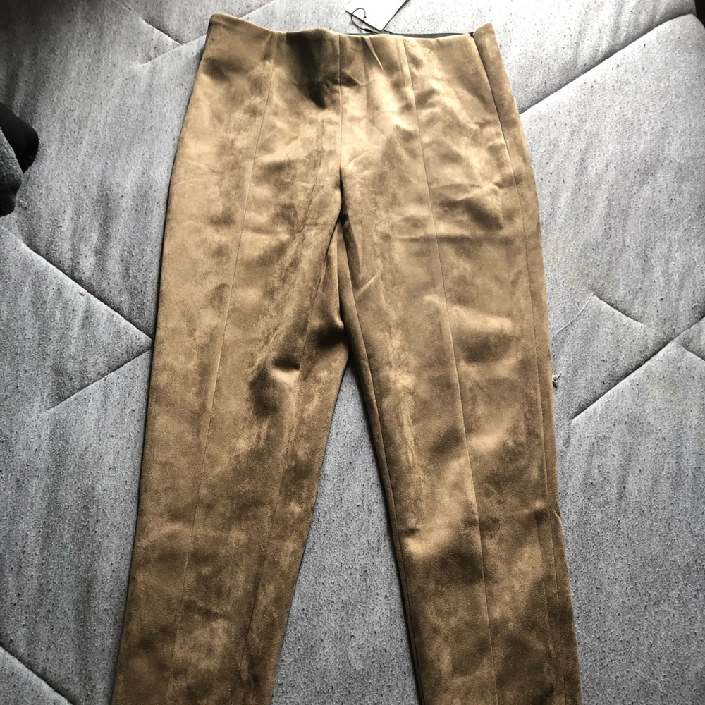 BNWT ZARA WOMEN FAUX SUEDE LEGGINGS LARGE